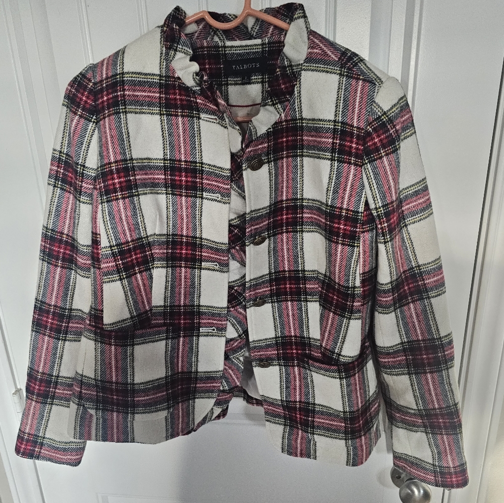 Talbots Wool And Polyester Size 2 Red And White P… - image 1